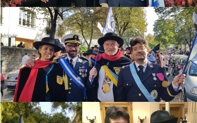 Le drapeau angyalistanais flotte à l’occasion de la Fête des vendanges en République de Montmartre