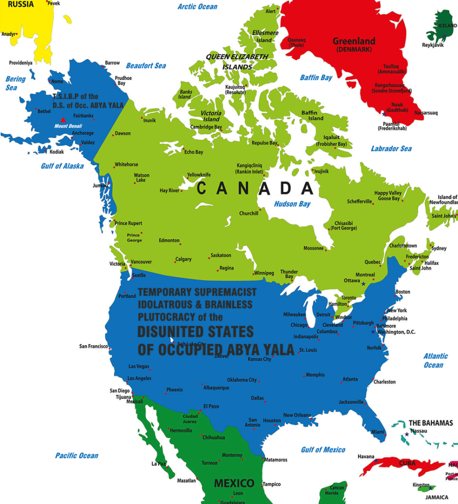 Carte de l'Amérique du Nord